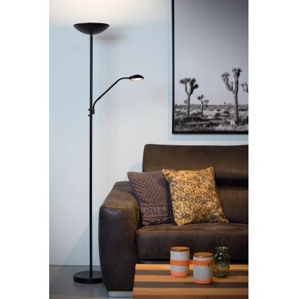 Lucide 19791/24/30 - LED Aptumšojama grīdas stāvlampa ZENITH LED/20W + LED/4W/230V melna