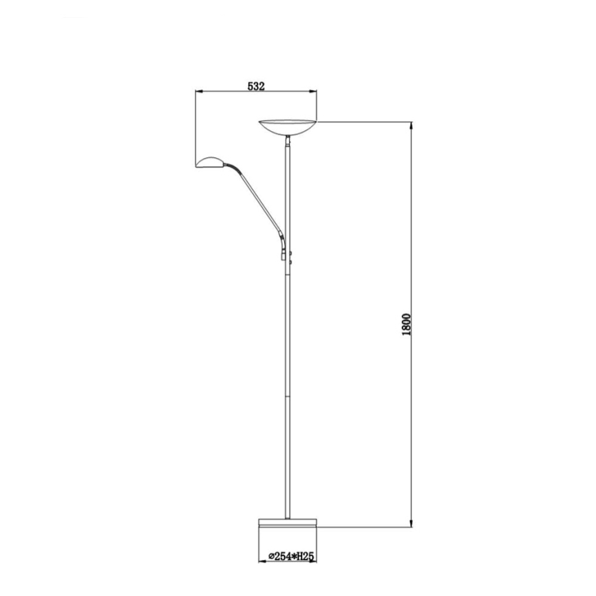 Lucide 19791/24/30 - LED Aptumšojama grīdas stāvlampa ZENITH LED/20W + LED/4W/230V melna