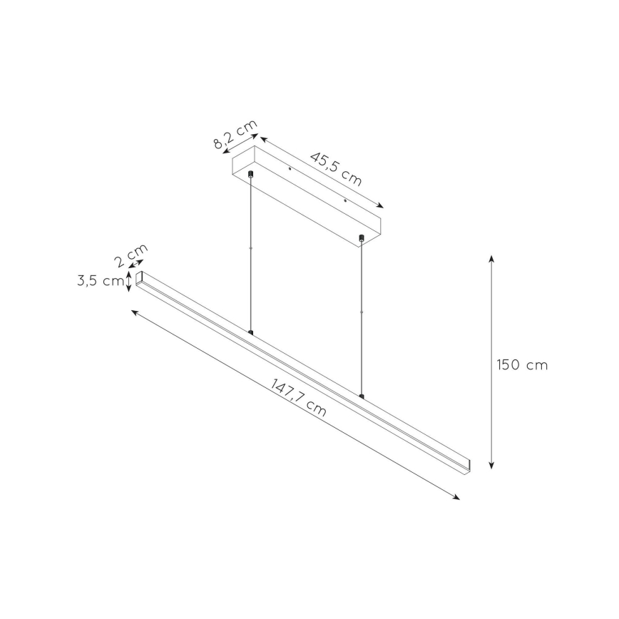 Lucide 23460/33/12 - LED Aptumšojama lustra ar auklu SIGMA LED/33W/230V matēts hroms