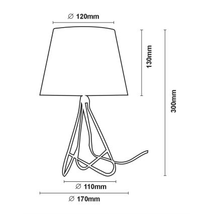 Lucide 47500/81/11 - Galda lampa GITTA 1xE14/40W/230V melna