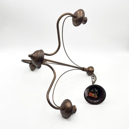 Lustra ANTON ar ķēdi 3xE14/15W/230V bronzas krāsā