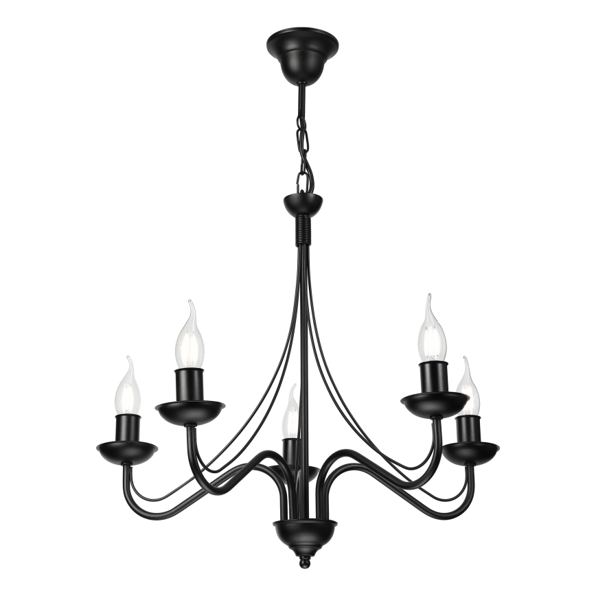 Lustra ANTON ar ķēdi 5xE14/15W/230V melna