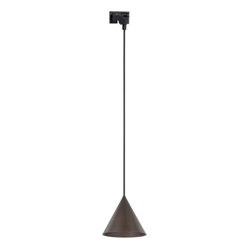 Lustra ar auklu 1 fāzes sliežu sistēmai CONO 1xE27/15W/230V melna/brūna
