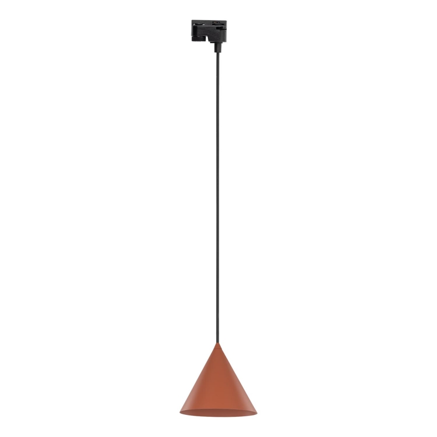 Lustra ar auklu 1 fāzes sliežu sistēmai CONO 1xE27/15W/230V melna/ķieģelis