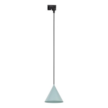 Lustra ar auklu 1 fāzes sliežu sistēmai CONO 1xE27/15W/230V melna/piparmētru krāsa
