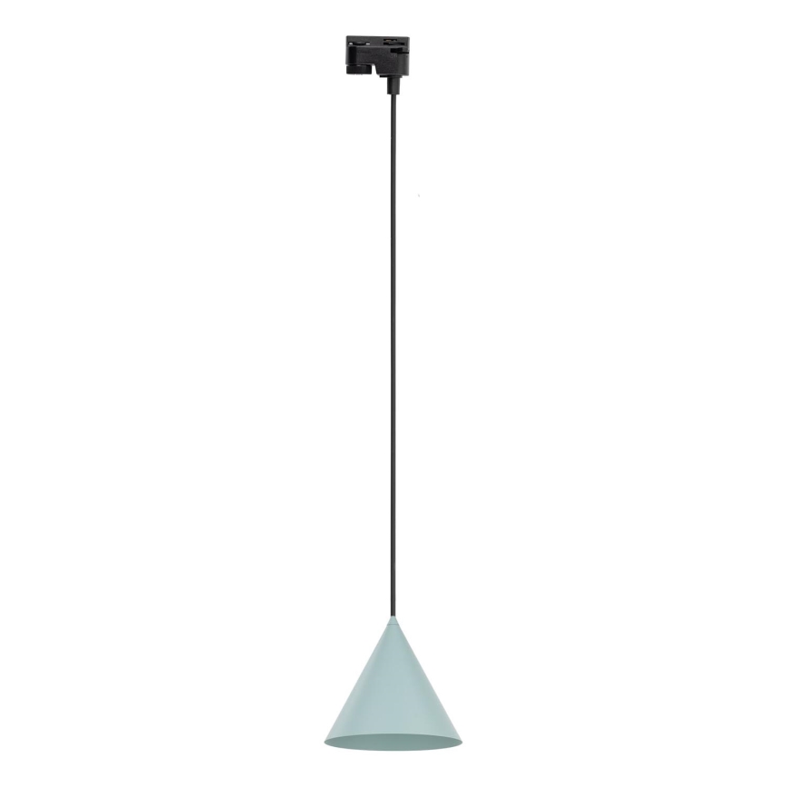 Lustra ar auklu 1 fāzes sliežu sistēmai CONO 1xE27/15W/230V melna/piparmētru krāsa