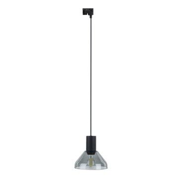 Lustra ar auklu 1 fāzes sliežu sistēmai NEO 1xE27/15W/230V melna/dūmakains melna