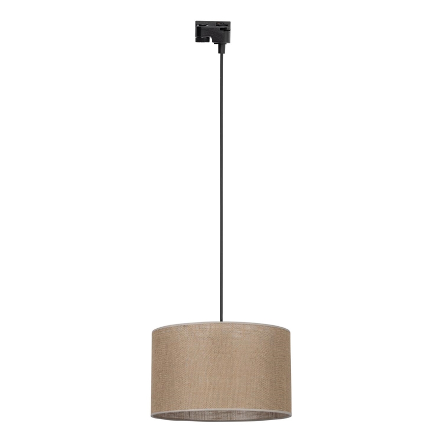 Lustra ar auklu 1 fāzes sliežu sistēmai TRACER 1xE27/15W/230V d. 38 cm melna/brūna