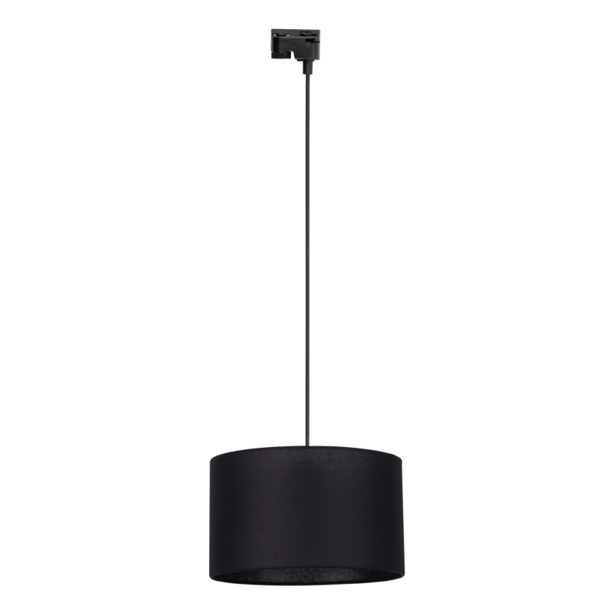 Lustra ar auklu 1 fāzes sliežu sistēmai TRACER 1xE27/15W/230V d. 38 cm melna