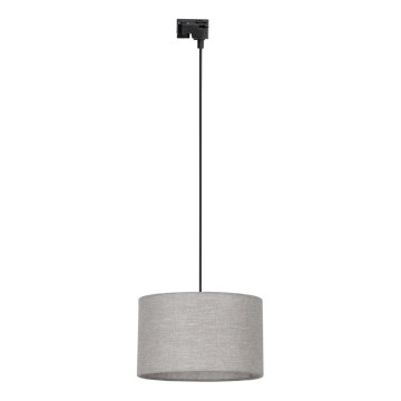 Lustra ar auklu 1 fāzes sliežu sistēmai TRACER 1xE27/15W/230V d. 38 cm melna/pelēka