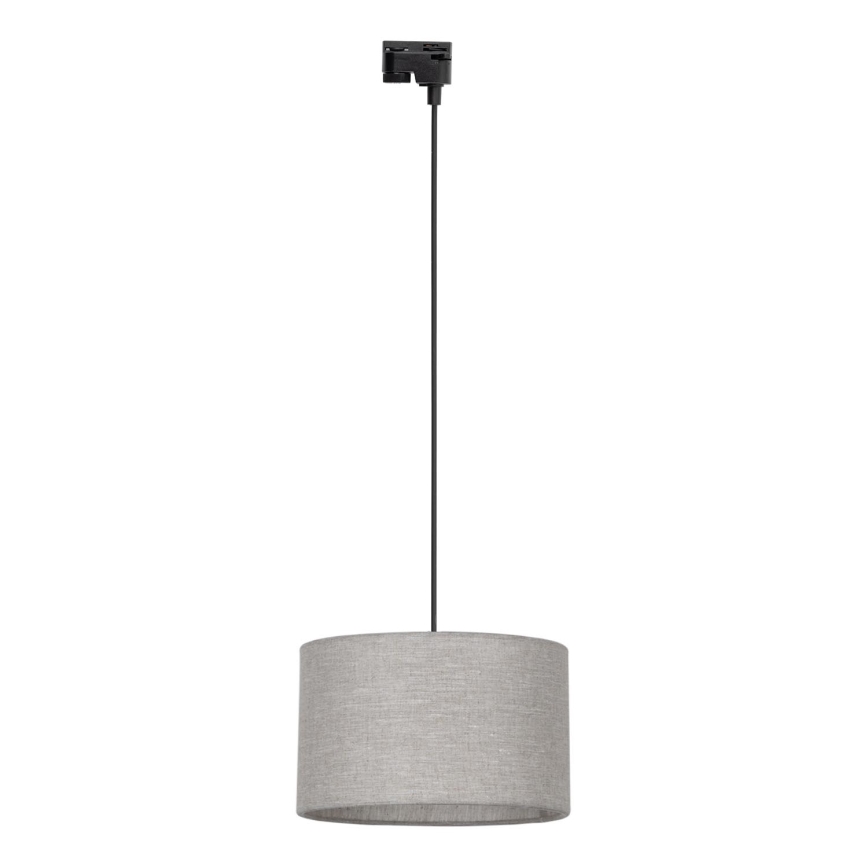 Lustra ar auklu 1 fāzes sliežu sistēmai TRACER 1xE27/15W/230V d. 38 cm melna/pelēka