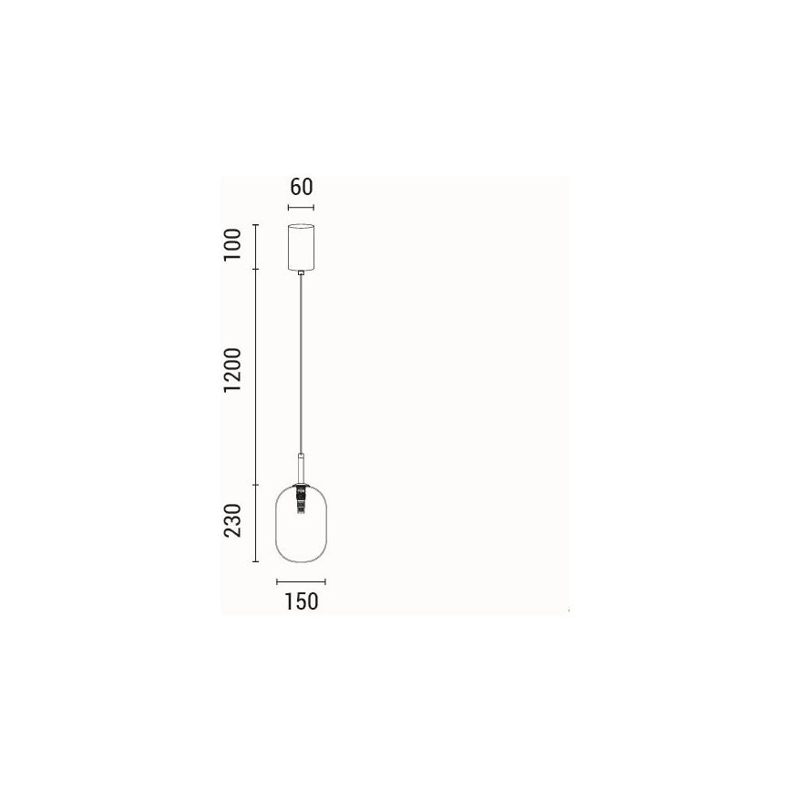 Lustra ar auklu 1xE14/25W/230V caurspīdīga d. 15 cm