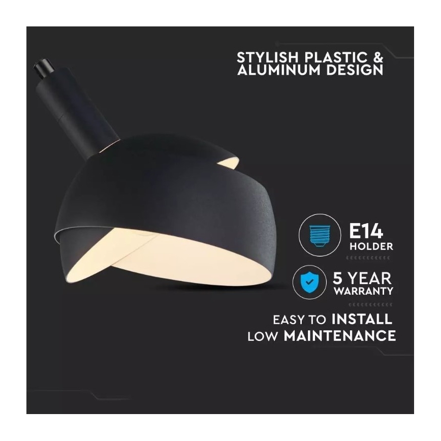 Lustra ar auklu 1xE14/60W/230V melna