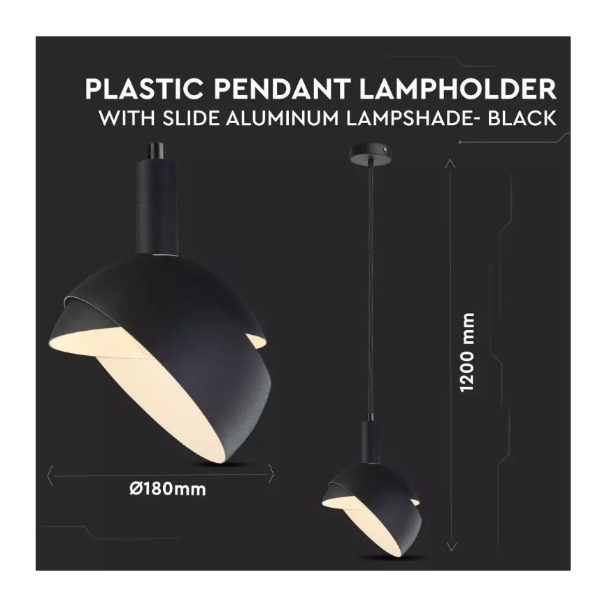 Lustra ar auklu 1xE14/60W/230V melna