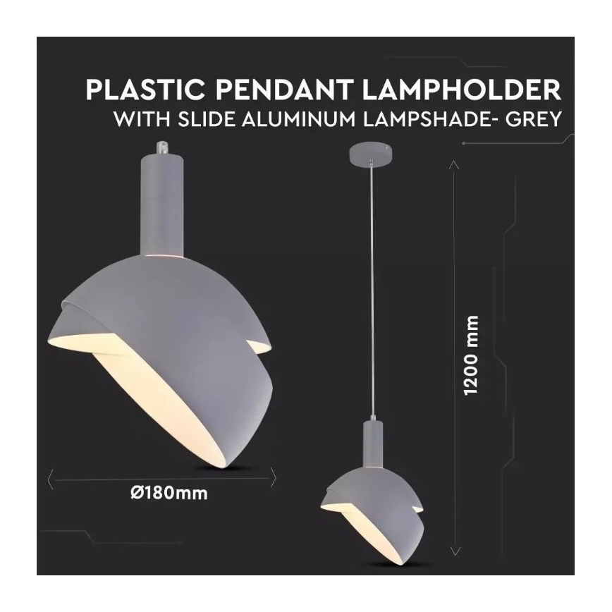 Lustra ar auklu 1xE14/60W/230V pelēka