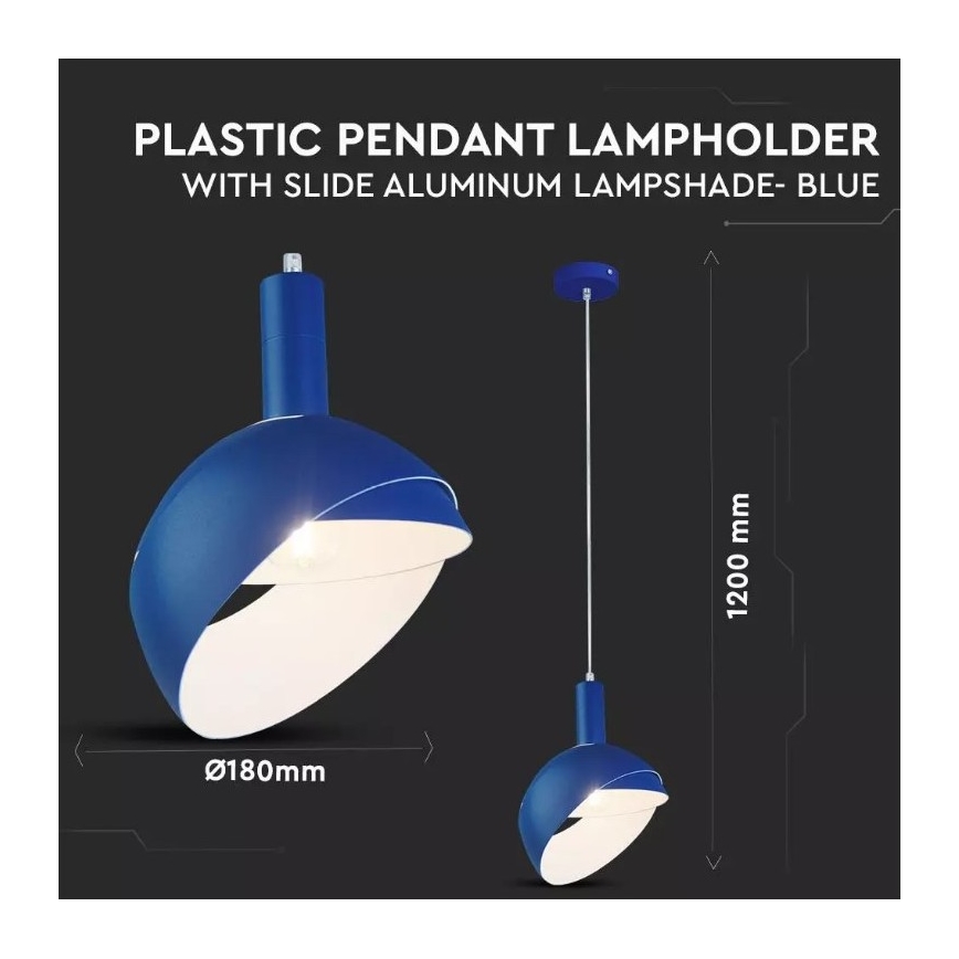 Lustra ar auklu 1xE14/60W/230V zila