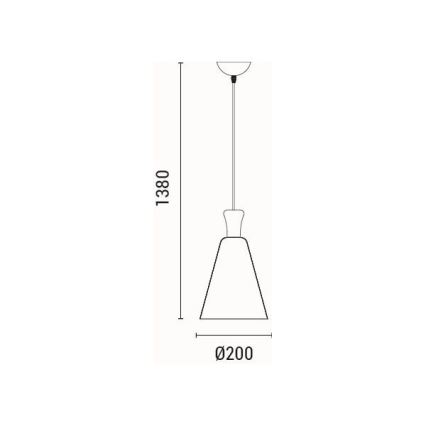 Lustra ar auklu 1xE27/15W/230V balta d. 20 cm