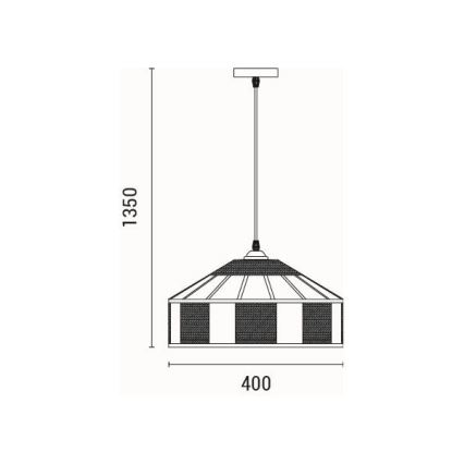 Lustra ar auklu 1xE27/15W/230V bēša