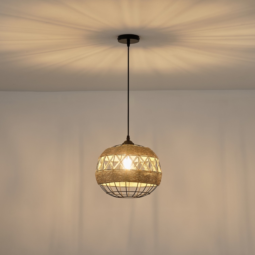Lustra ar auklu 1xE27/15W/230V bēša