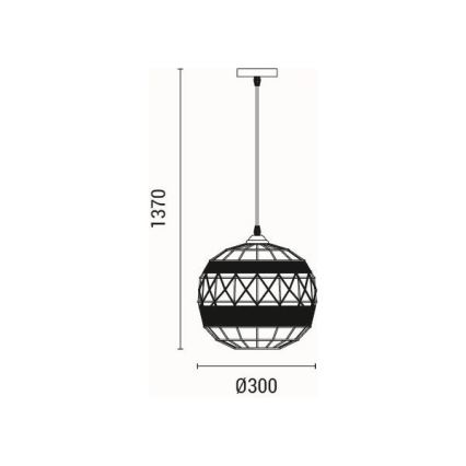 Lustra ar auklu 1xE27/15W/230V bēša