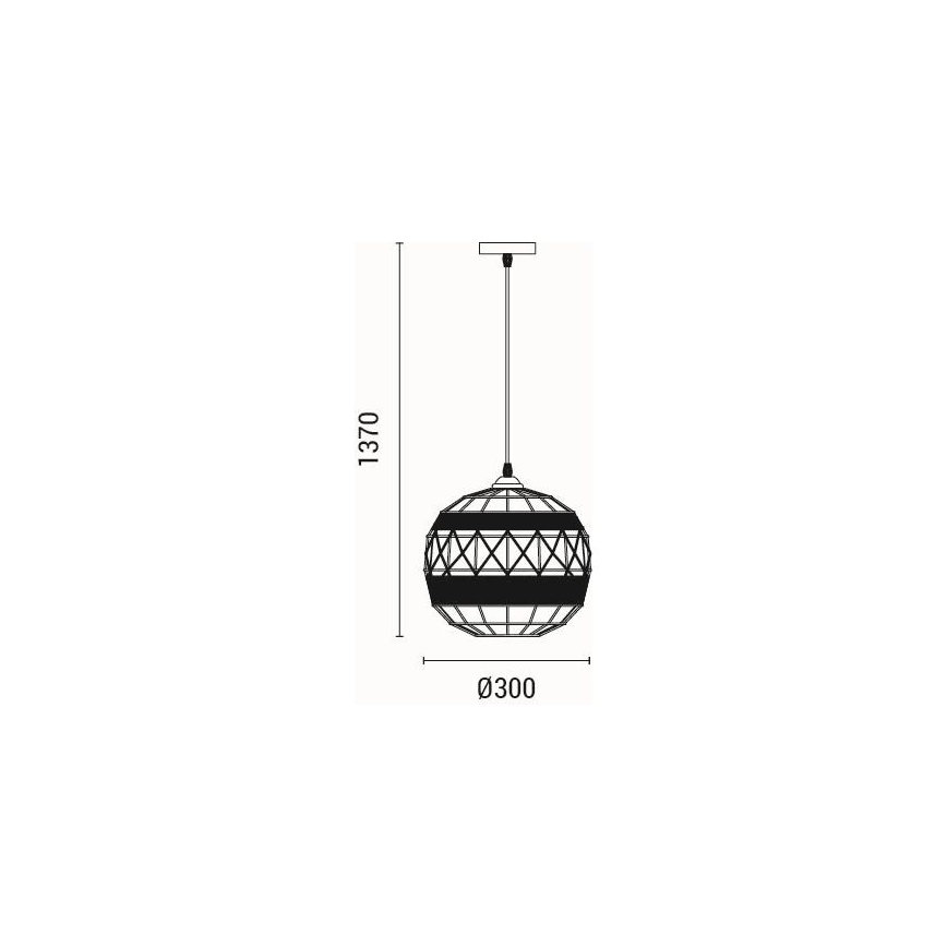 Lustra ar auklu 1xE27/15W/230V bēša