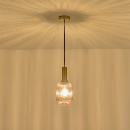 Lustra ar auklu 1xE27/15W/230V brūna pr. 13 cm