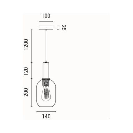 Lustra ar auklu 1xE27/15W/230V brūna pr. 13 cm