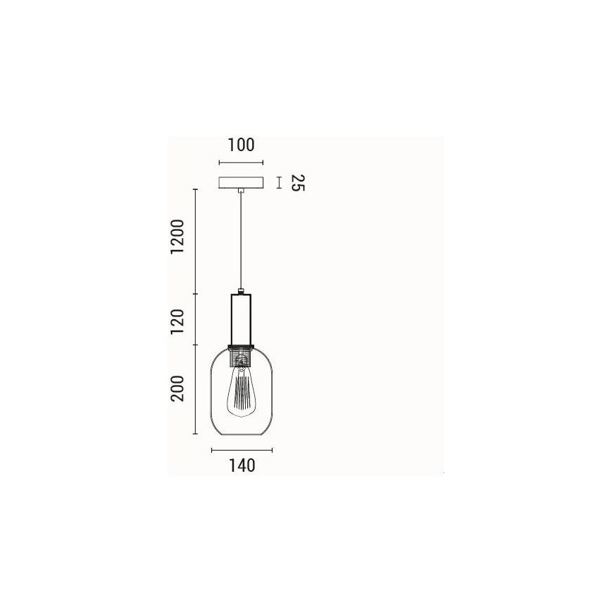 Lustra ar auklu 1xE27/15W/230V brūna pr. 13 cm