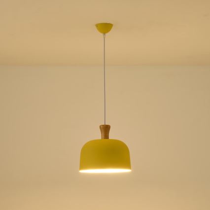Lustra ar auklu 1xE27/15W/230V dzeltena pr. 27 cm