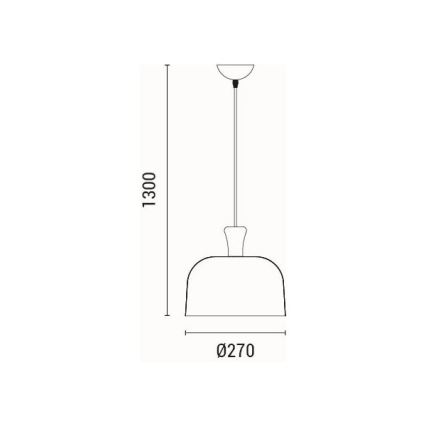Lustra ar auklu 1xE27/15W/230V dzeltena pr. 27 cm
