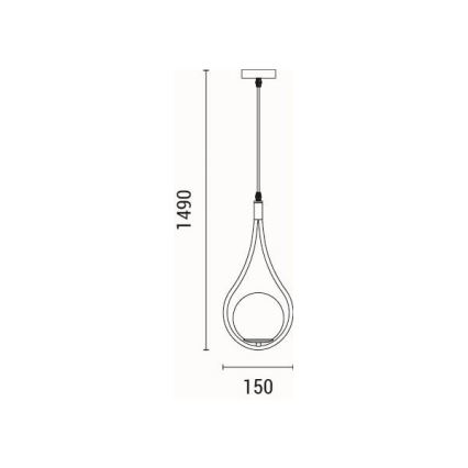 Lustra ar auklu 1xE27/15W/230V misiņš