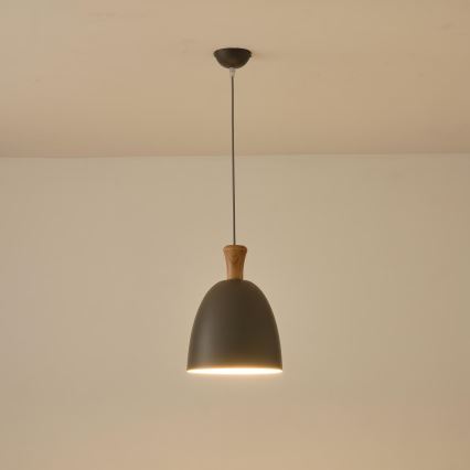 Lustra ar auklu 1xE27/15W/230V pelēka d. 23 cm