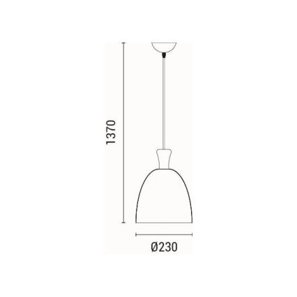Lustra ar auklu 1xE27/15W/230V pelēka d. 23 cm