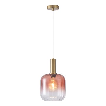 Lustra ar auklu 1xE27/15W/230V sarkana/dūmakains d. 20 cm