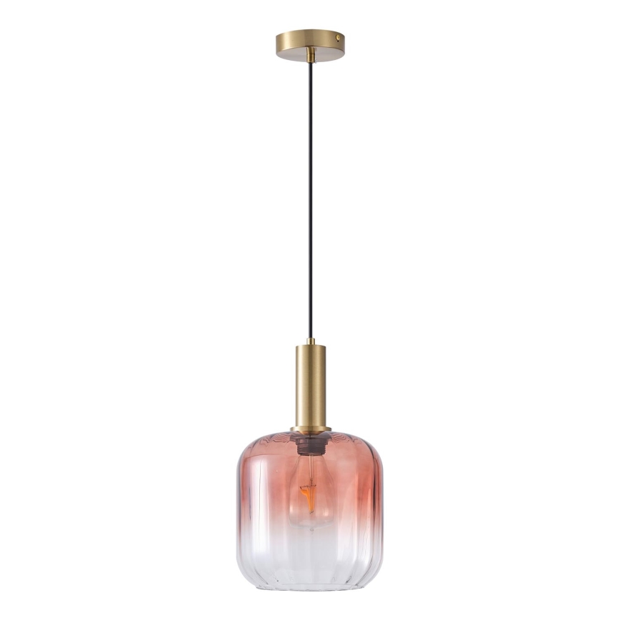 Lustra ar auklu 1xE27/15W/230V sarkana/dūmakains d. 20 cm