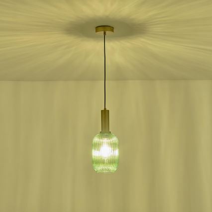 Lustra ar auklu 1xE27/15W/230V zaļa 13 cm