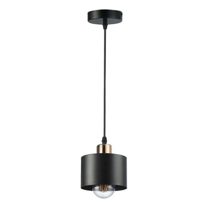 Lustra ar auklu 1xE27/35W/230V d. 12 cm melna/zelta
