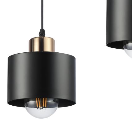Lustra ar auklu 1xE27/35W/230V d. 12 cm melna/zelta