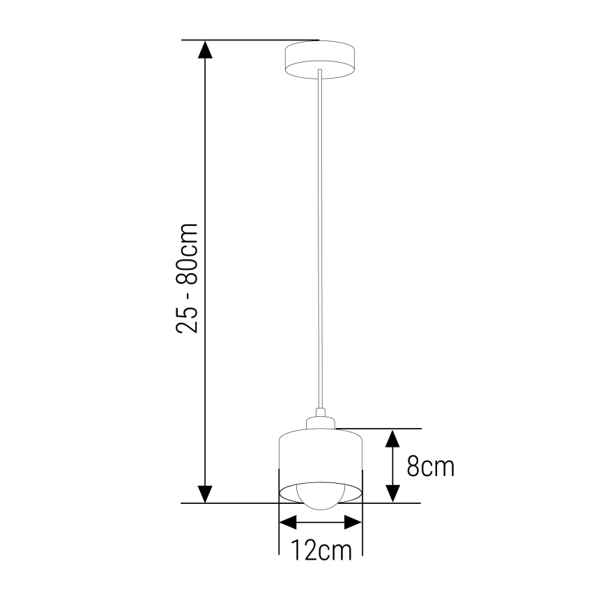Lustra ar auklu 1xE27/35W/230V d. 12 cm melna/zelta
