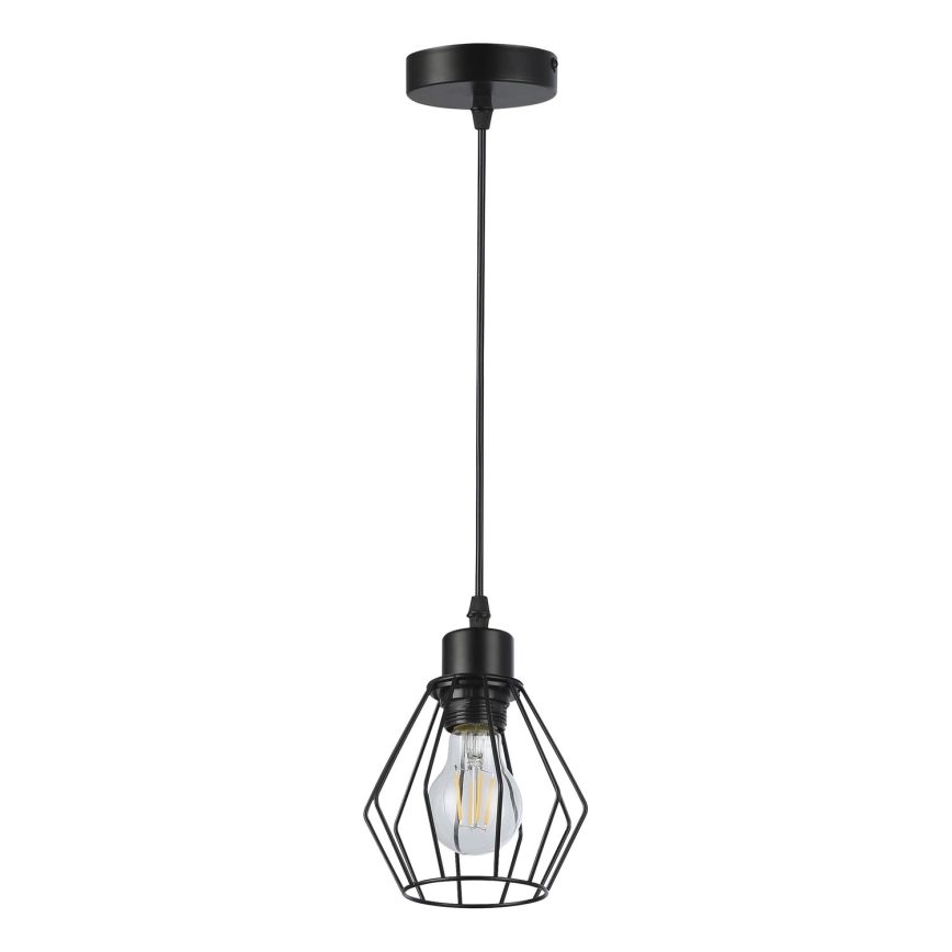 Lustra ar auklu 1xE27/35W/230V d. 18 cm melna