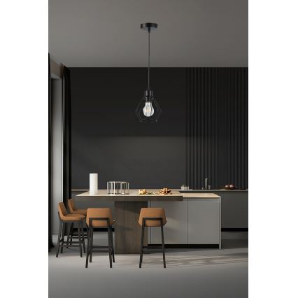 Lustra ar auklu 1xE27/35W/230V d. 18 cm melna