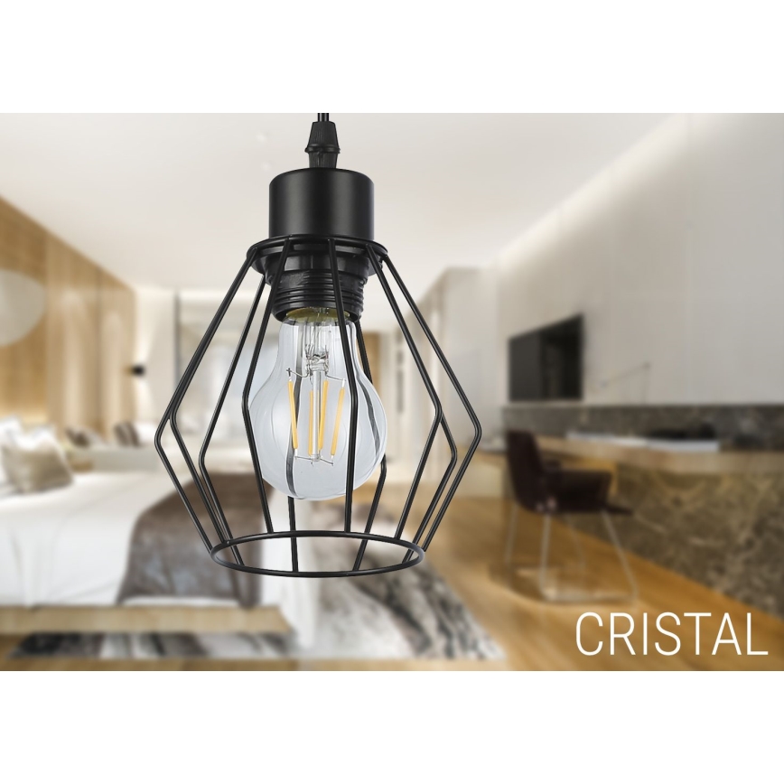 Lustra ar auklu 1xE27/35W/230V d. 18 cm melna