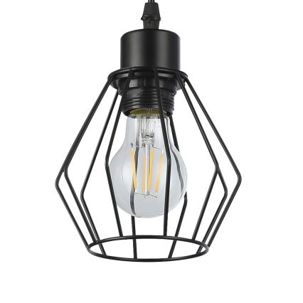 Lustra ar auklu 1xE27/35W/230V d. 18 cm melna