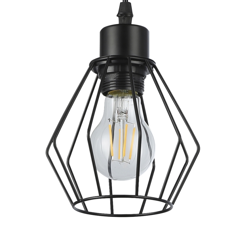 Lustra ar auklu 1xE27/35W/230V d. 18 cm melna