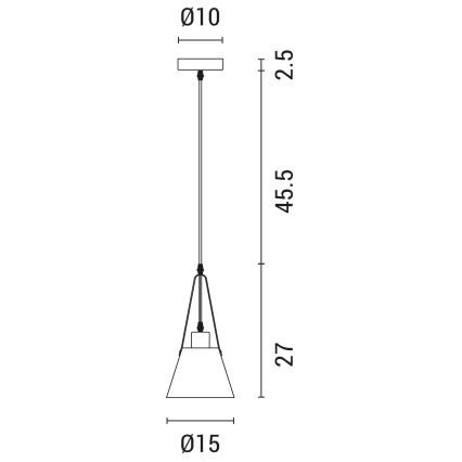 Lustra ar auklu 1xE27/40W/230V balta