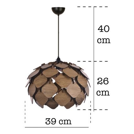 Lustra ar auklu 1xE27/40W/230V brūna