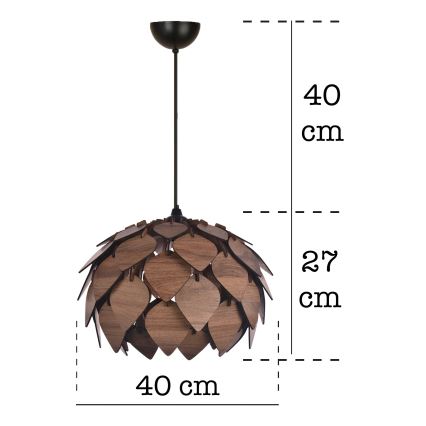 Lustra ar auklu 1xE27/40W/230V brūna