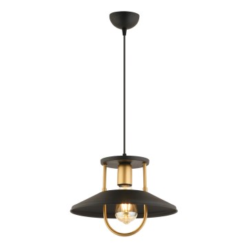 Lustra ar auklu 1xE27/40W/230V melna/zelta