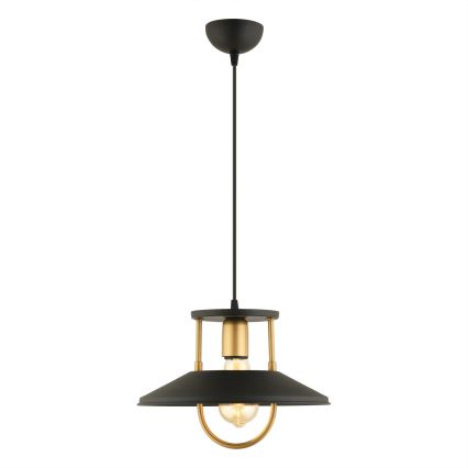 Lustra ar auklu 1xE27/40W/230V melna/zelta