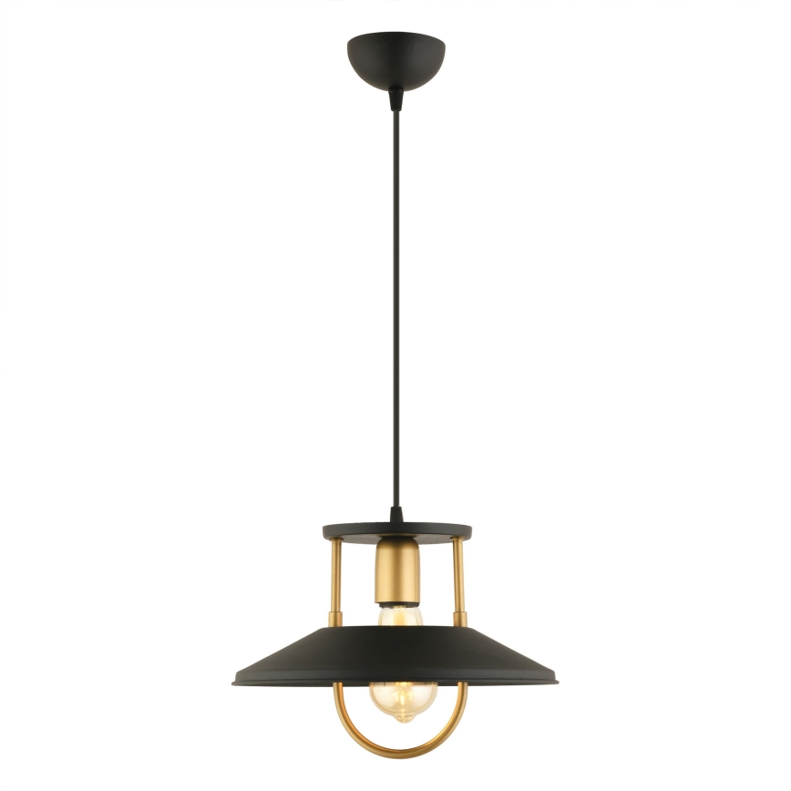 Lustra ar auklu 1xE27/40W/230V melna/zelta